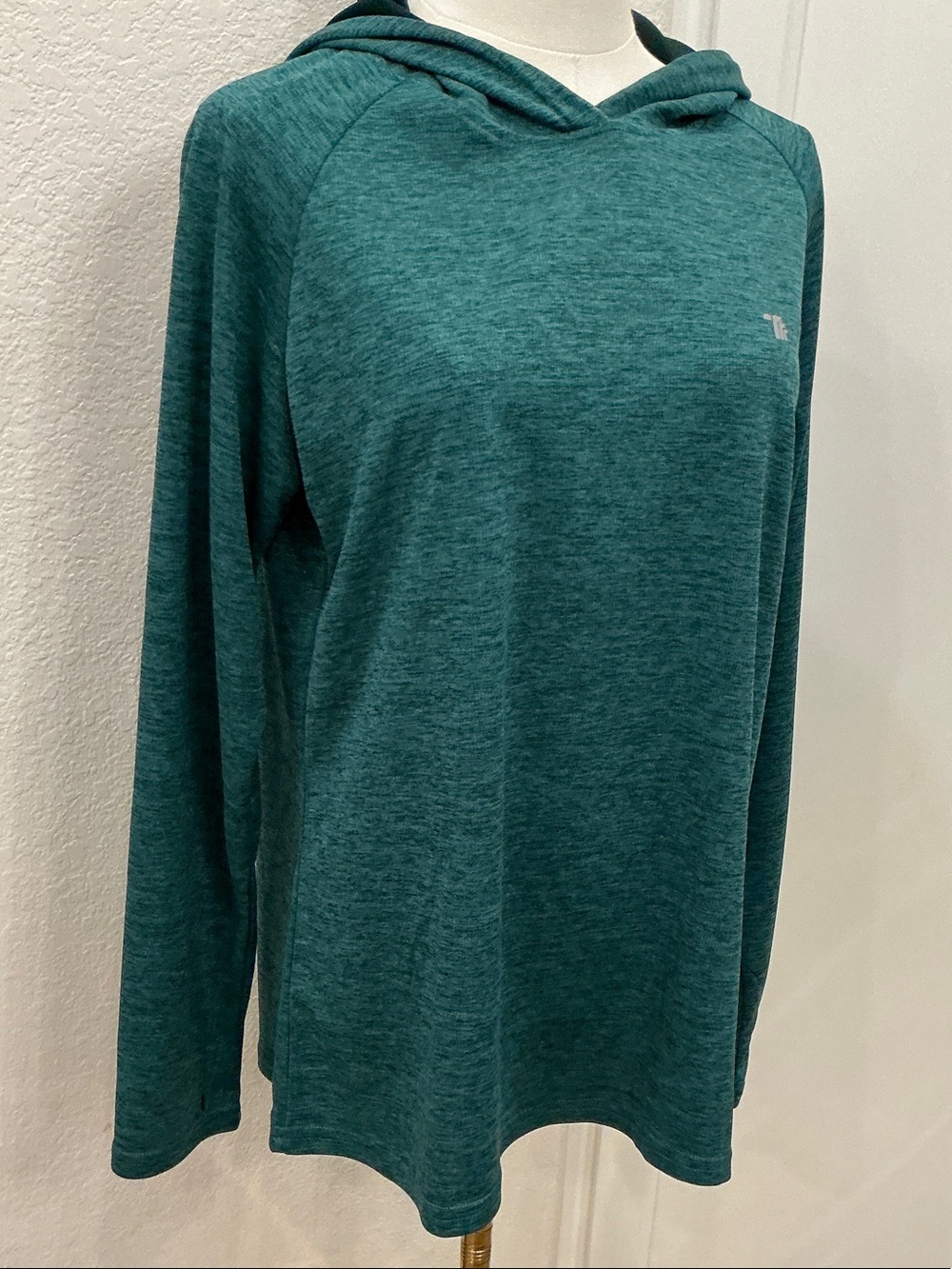 Men's Teal Hooded Long-Sleeve Sweater